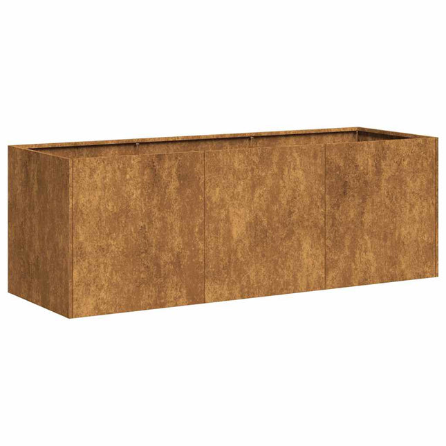 Fioriera Arrugginita 120x40x40 cm in Acciaio Corten