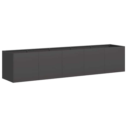 Fioriera Nera 200x40x40 cm in Acciaio Laminato a Freddo