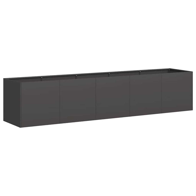 Fioriera Nera 200x40x40 cm in Acciaio Laminato a Freddo