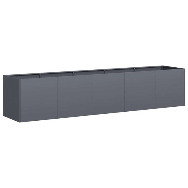 Fioriera Antracite 200x40x40 cm in Acciaio Laminato a Freddo
