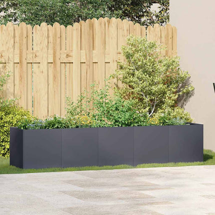 Fioriera Antracite 200x40x40 cm in Acciaio Laminato a Freddo