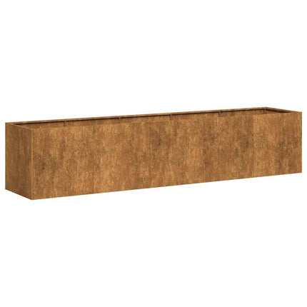 Fioriera Arrugginita 200x40x40 cm in Acciaio Corten