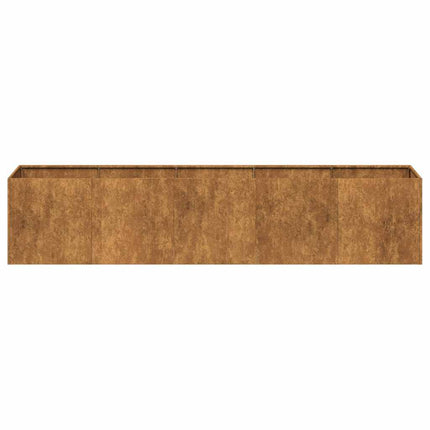 Fioriera Arrugginita 200x40x40 cm in Acciaio Corten