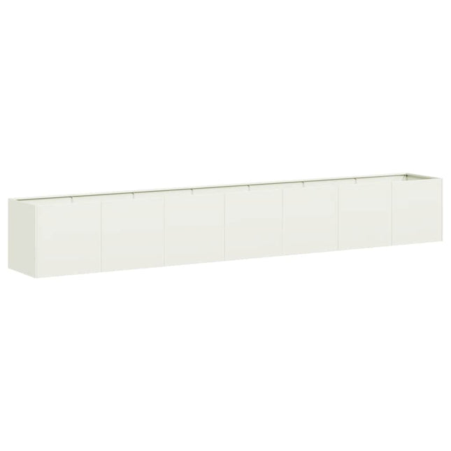 Fioriera Bianca 280x40x40 cm in Acciaio Laminato a Freddo