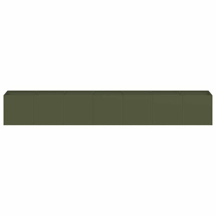Fioriera Verde Oliva 280x40x40 cm in Acciaio Laminato a Freddo