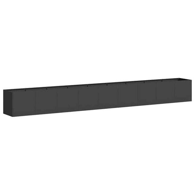 Fioriera Nera 360x40x40 cm in Acciaio Laminato a Freddo