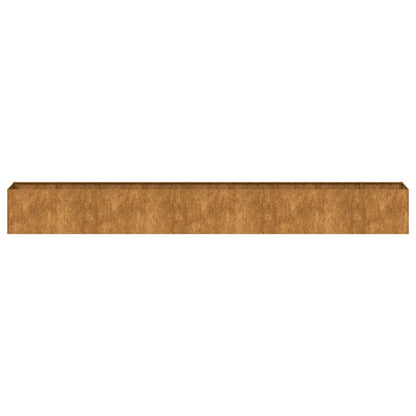 Fioriera Arrugginita 360x40x40 cm in Acciaio Corten