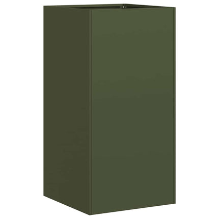 Fioriera Verde Oliva 40x40x80 cm in Acciaio Laminato a Freddo