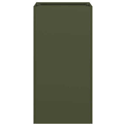 Fioriera Verde Oliva 40x40x80 cm in Acciaio Laminato a Freddo