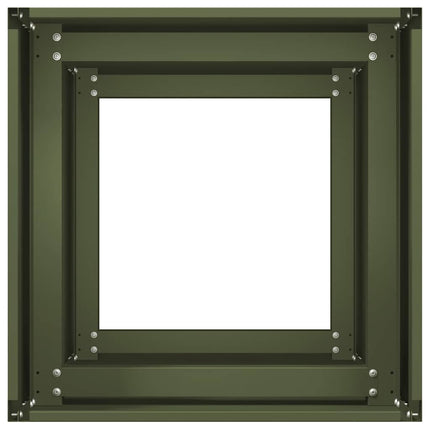 Fioriera Verde Oliva 40x40x80 cm in Acciaio Laminato a Freddo