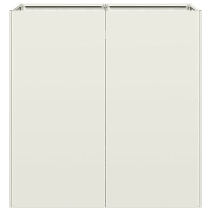 Fioriera Bianca 80x40x80 cm in Acciaio Laminato a Freddo