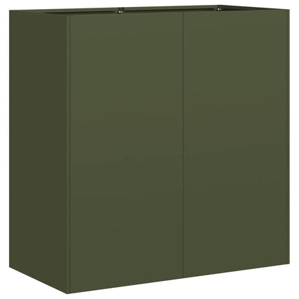 Fioriera Verde Oliva 80x40x80 cm in Acciaio Laminato a Freddo