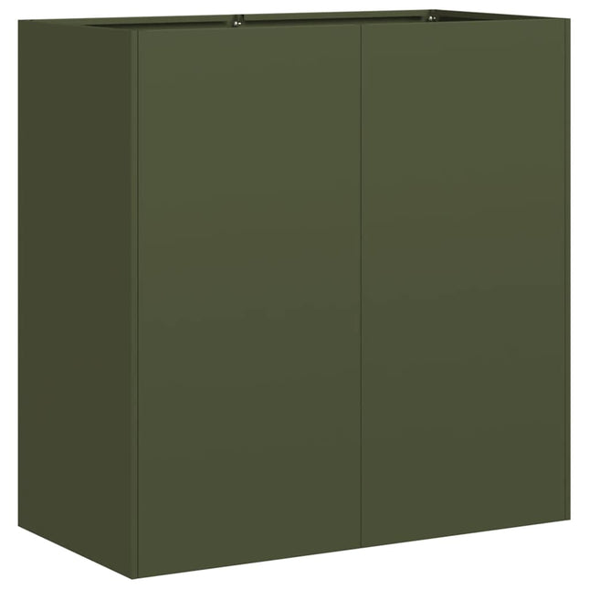 Fioriera Verde Oliva 80x40x80 cm in Acciaio Laminato a Freddo