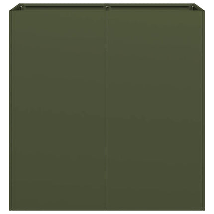 Fioriera Verde Oliva 80x40x80 cm in Acciaio Laminato a Freddo