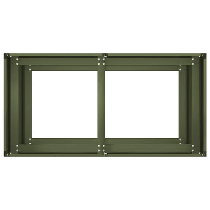 Fioriera Verde Oliva 80x40x80 cm in Acciaio Laminato a Freddo