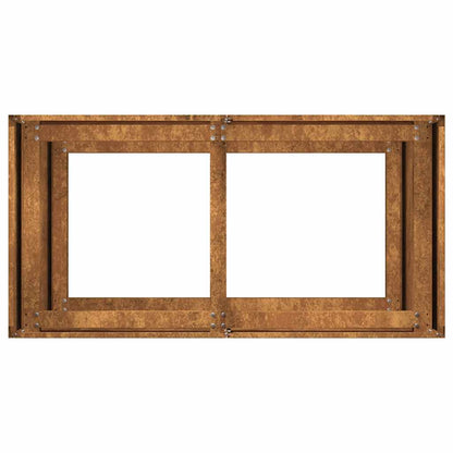 Fioriera Arrugginita 80x40x80 cm in Acciaio Corten