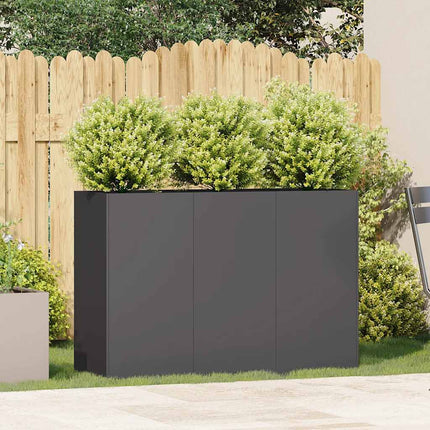 Fioriera Nera 120x40x80 cm in Acciaio Laminato a Freddo