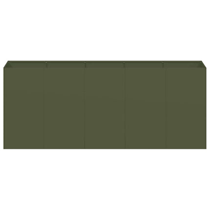 Fioriera Verde Oliva 200x40x80 cm in Acciaio Laminato a Freddo