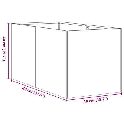 Fioriera Antracite 40x80x40 cm in Acciaio Laminato a Freddo