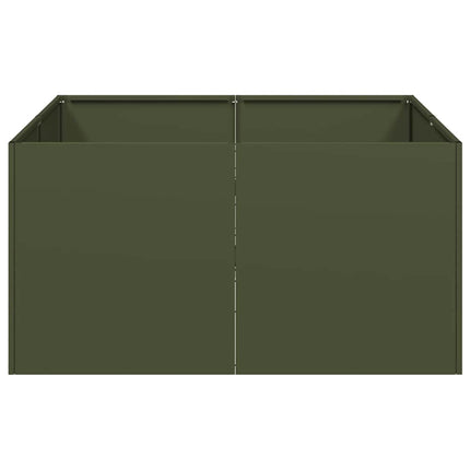 Fioriera Verde Oliva 80x80x40 cm in Acciaio Laminato a Freddo