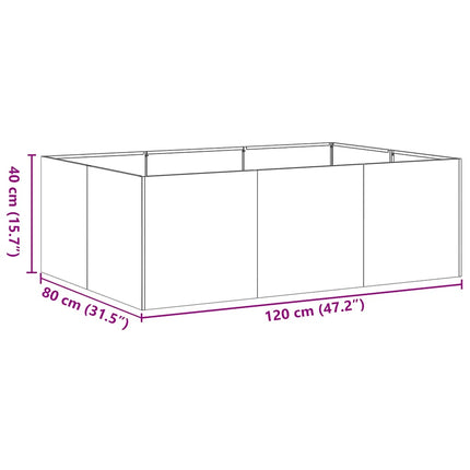 Fioriera Nera 120x80x40 cm in Acciaio
