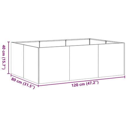 Fioriera 120x80x40 cm in Acciaio Zincato