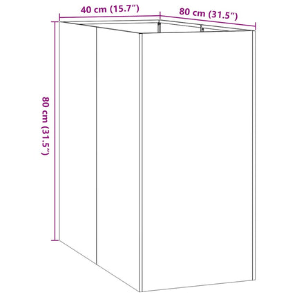 Fioriera 40x80x80 cm in Acciaio Inox