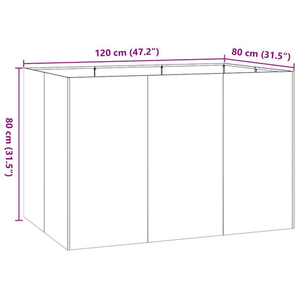 Fioriera Antracite 120x80x80 cm in Acciaio