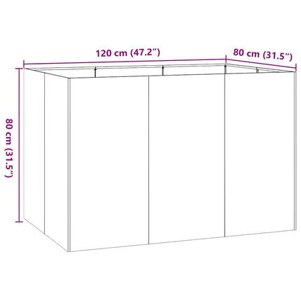 Fioriera 120x80x80 cm in Acciaio Inox