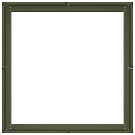 Fioriera Verde Oliva 80x80x30 cm in Acciaio