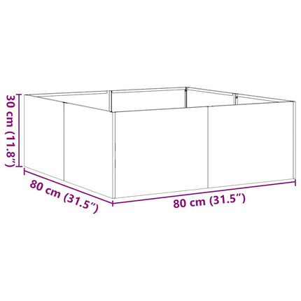Fioriera 80x80x30 cm in Acciaio Zincato
