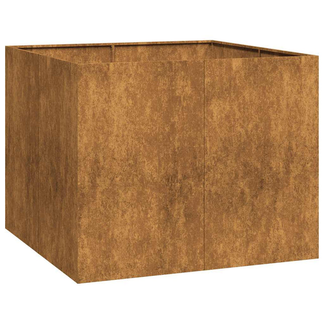 Fioriera Arrugginita 100x100x80 cm in Acciaio Corten