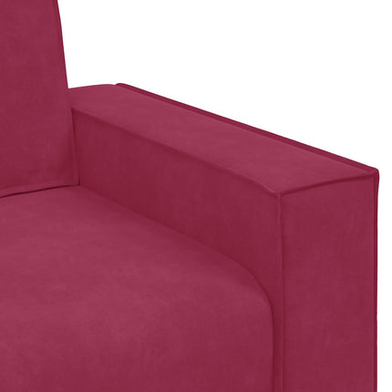 Set di Divani 2 pz con Cuscini Rosso Vino in Velluto
