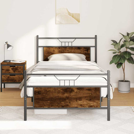Giroletto senza Materasso Rovere Fumo 100x190 cm in Truciolato