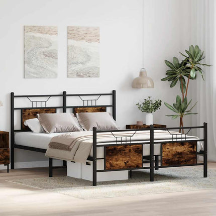 Giroletto senza Materasso Rovere Fumo 140x200 cm in Truciolato