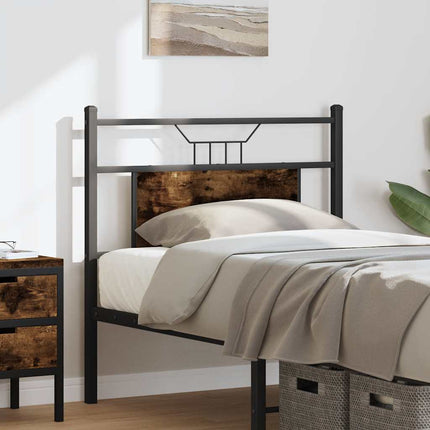 Testiera Rovere Fumo 80 cm in Legno Multistrato e Acciaio
