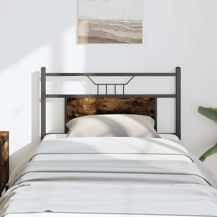 Testiera Rovere Fumo 80 cm in Legno Multistrato e Acciaio