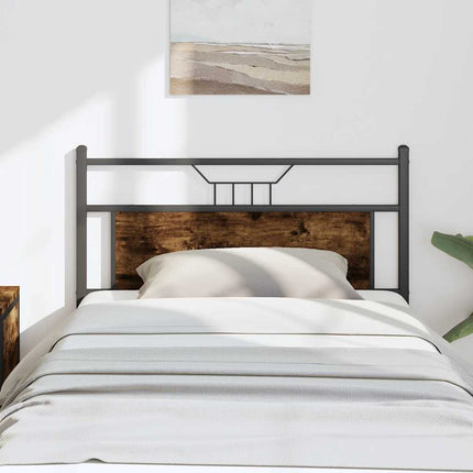 Testiera Rovere Fumo 100 cm in Legno Multistrato e Acciaio
