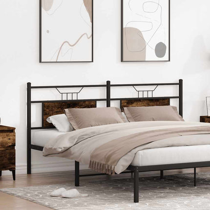 Testiera Rovere Fumo 180 cm in Legno Multistrato e Acciaio
