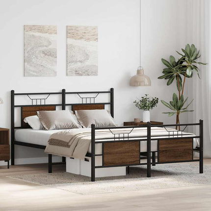 Giroletto senza Materasso Rovere Marrone 137x190 cm Truciolato