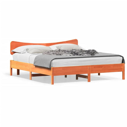 Giroletto senza Materasso Marrone Cera 200x200 cm Legno di Pino