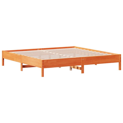 Giroletto senza Materasso Marrone Cera 200x200 cm Legno di Pino