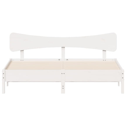 Giroletto senza Materasso Bianco 180x200 cm Legno Massello Pino