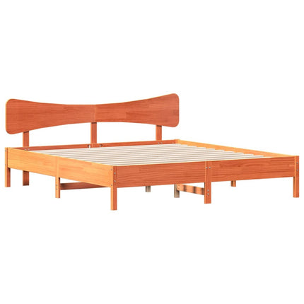 Giroletto senza Materasso Marrone Cera 160x200 cm Legno di Pino
