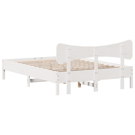 Giroletto senza Materasso Bianco 140x200 cm Legno Massello Pino
