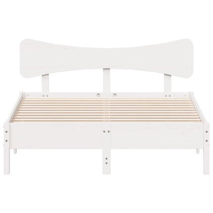 Letto senza Materasso Bianco 140x190 cm Legno Massello di Pino