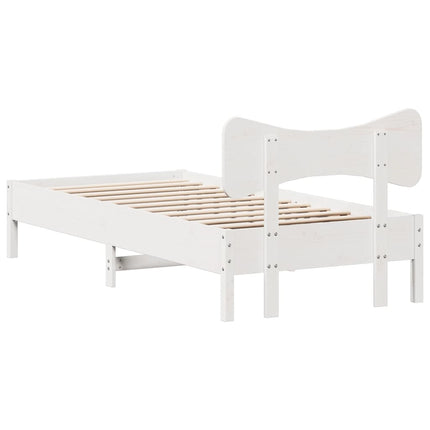 Giroletto senza Materasso Bianco 75x190 Legno Massello di Pino
