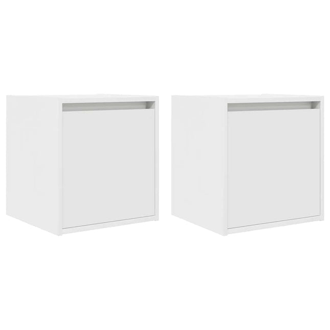Comodini a Muro 2 pz Bianchi 38x34x40 cm
