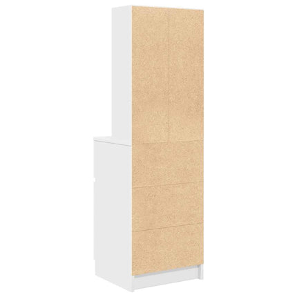 Comodino Bianco 39x35x125 cm in Legno Multistrato