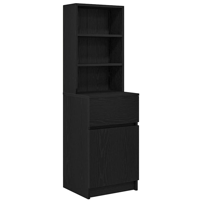 Comodino Nero 39x35x125 cm in Legno Multistrato